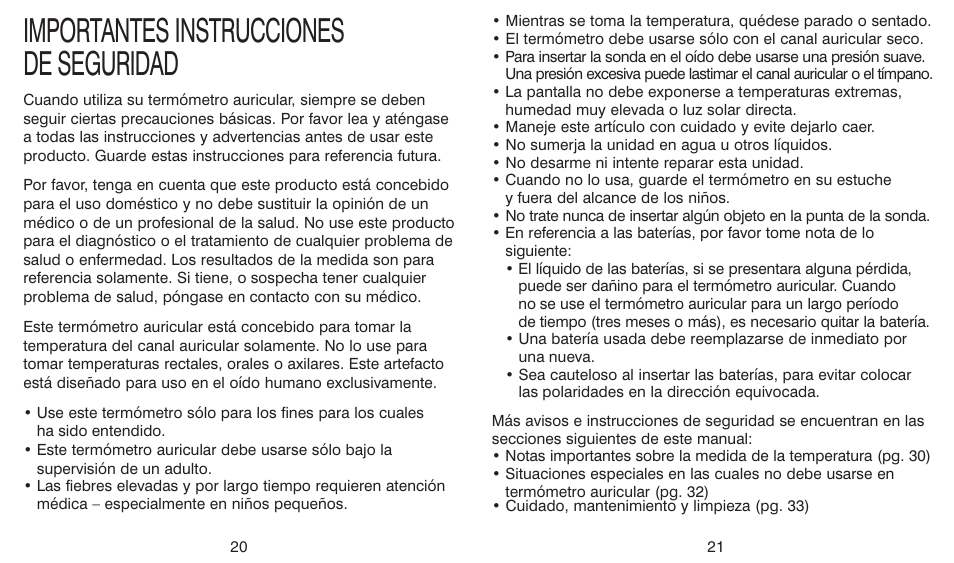 Importantes instrucciones de seguridad | HoMedics TE-100 User Manual | Page 11 / 18