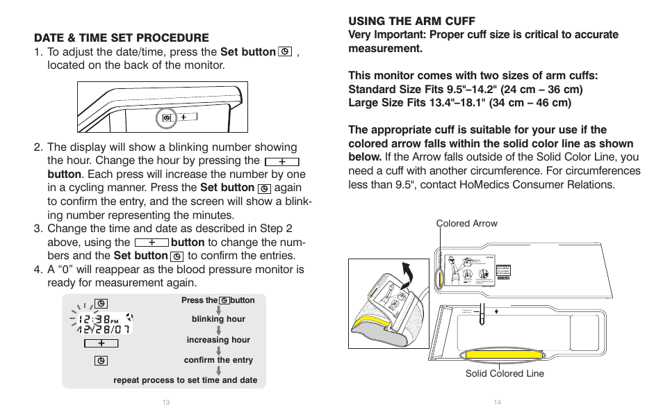 Solid colored line colored arrow | HoMedics BPA-300 User Manual | Page 8 / 34