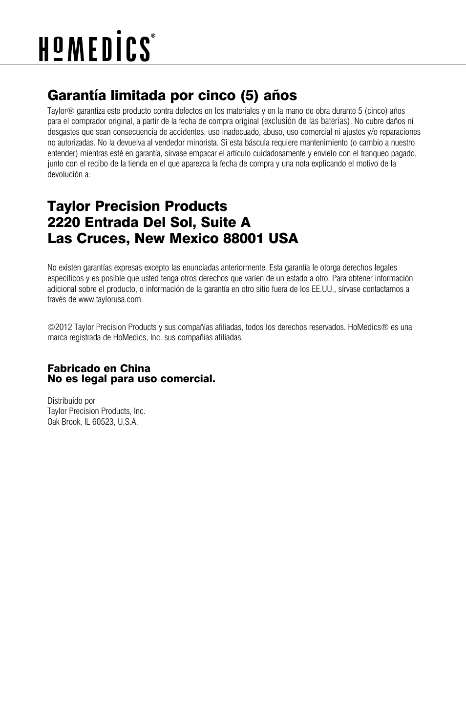 HoMedics Digital Scale SC-322 User Manual | 12 pages