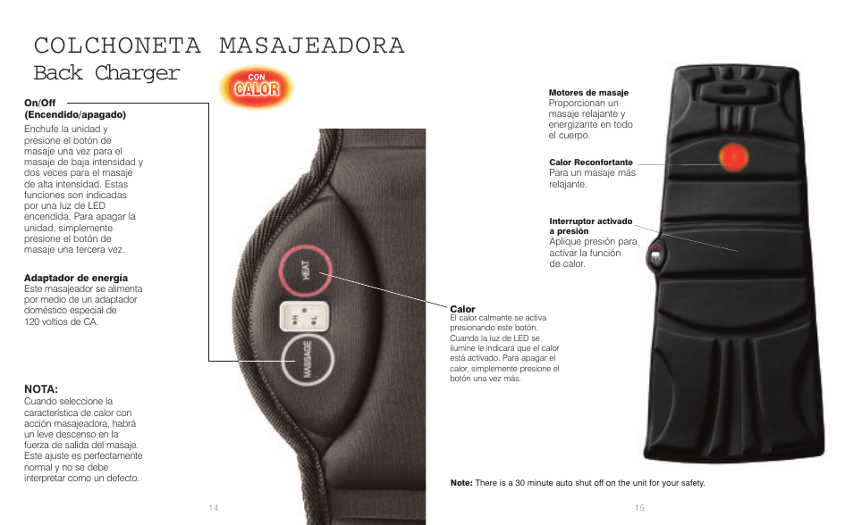 Colchoneta masajeadora, Back charger | HoMedics Back Charger VM-100 User Manual | Page 8 / 8