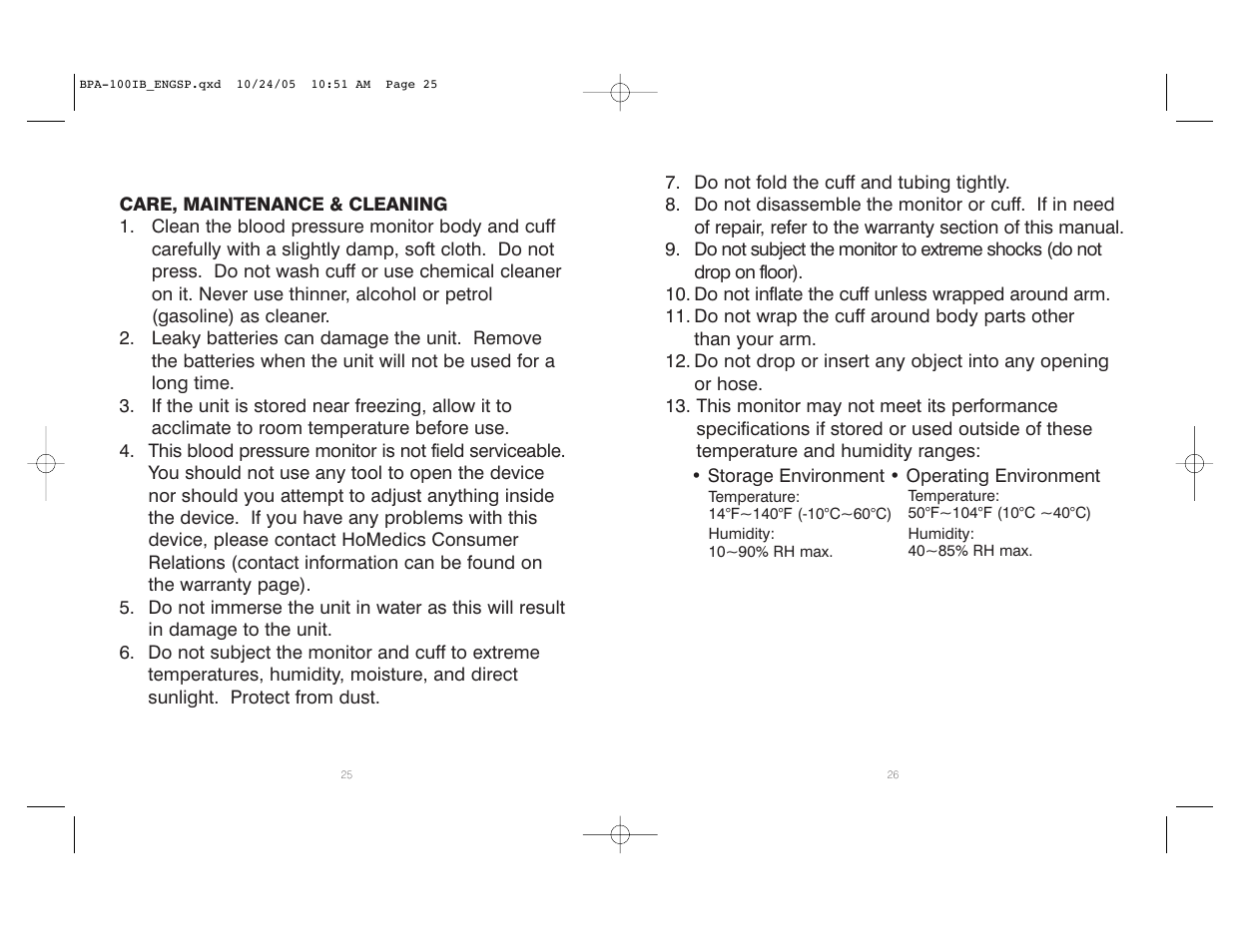 HoMedics BPA-100 User Manual | Page 14 / 32