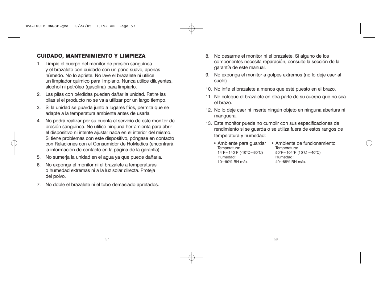 HoMedics BPA-100 User Manual | Page 30 / 32
