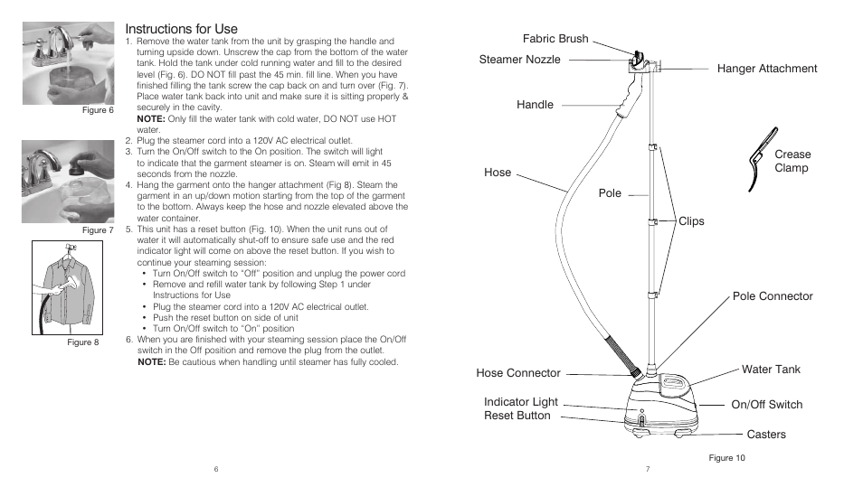 Instructions for use | HoMedics PerfectSteam PS-250 User Manual | Page 4 / 12