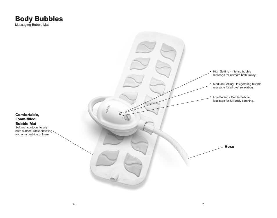 Body bubbles | HoMedics Body Bubbles Massaging Bubble Mat BA-M200 User Manual | Page 4 / 8