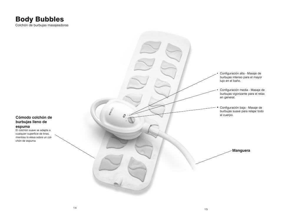 Body bubbles | HoMedics Body Bubbles Massaging Bubble Mat BA-M200 User Manual | Page 8 / 8