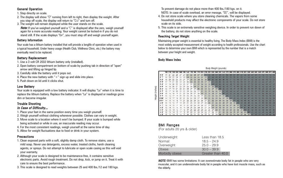 HoMedics Ceramic Tile Digital Scale User Manual | Page 2 / 4