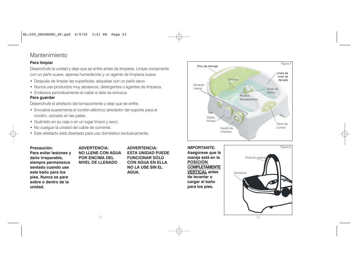 Mantenimiento | HoMedics BL-200 User Manual | Page 12 / 12