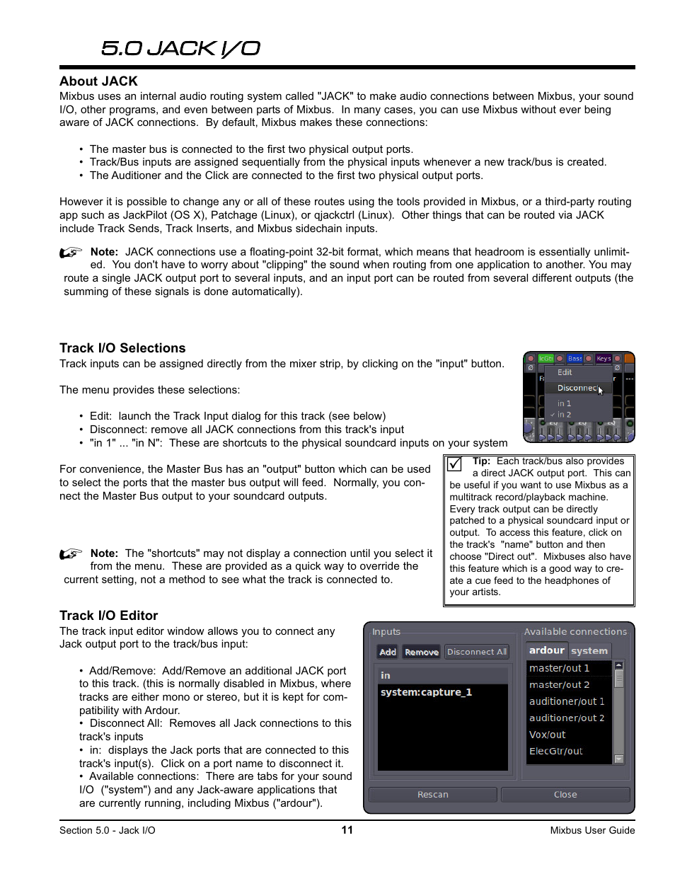 55 0 j ja ac ck k ii/ /o o | Harrison Labs MIXBUS V2.0.2 User Manual | Page 11 / 88