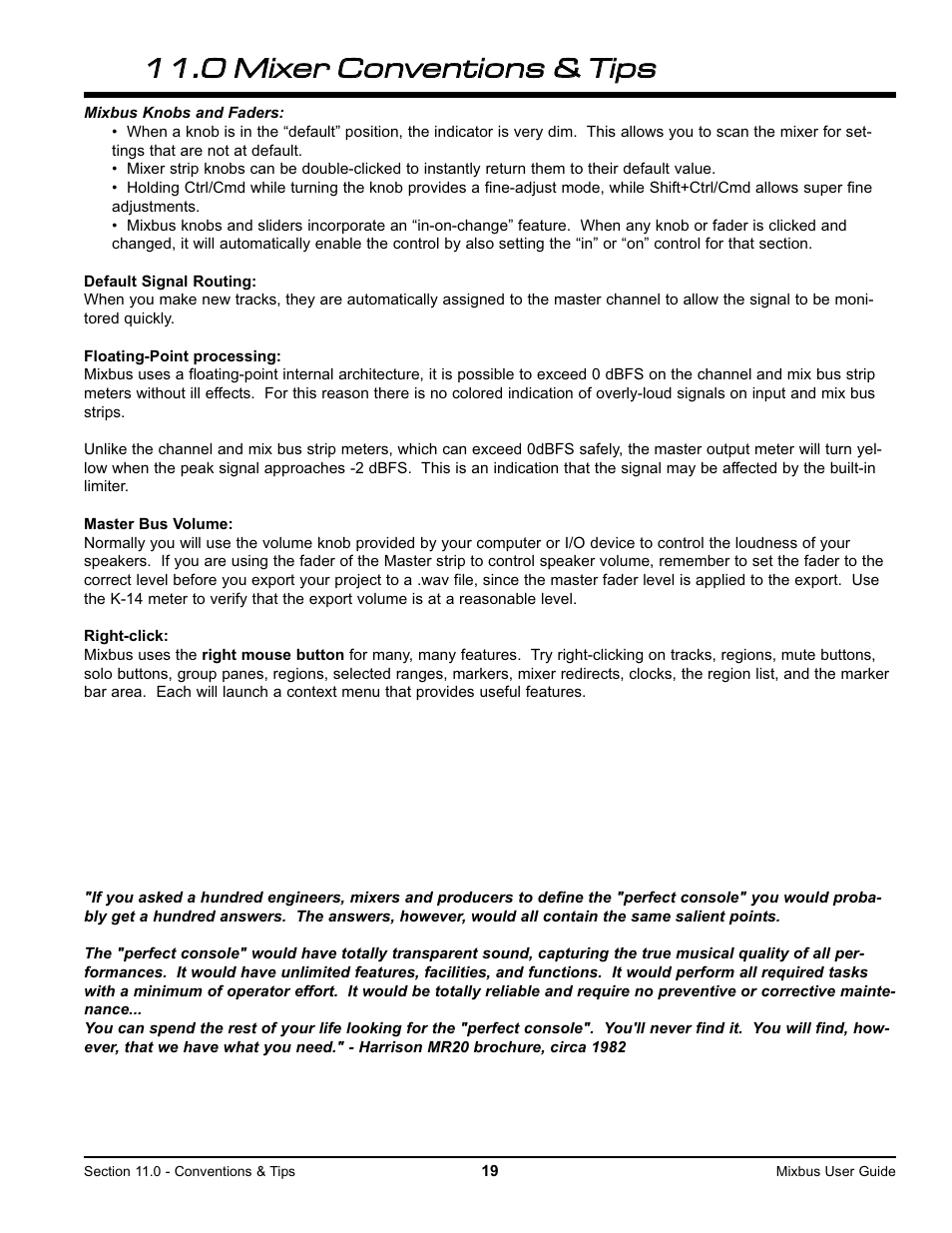 Harrison Labs MIXBUS V2.0.2 User Manual | Page 19 / 88