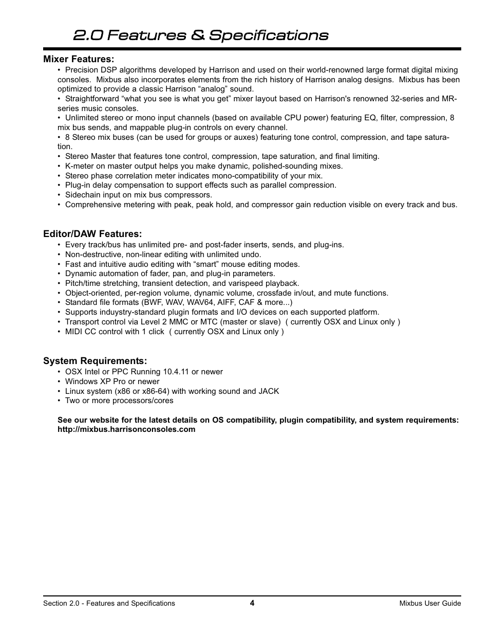 Harrison Labs MIXBUS V2.0.2 User Manual | Page 4 / 88