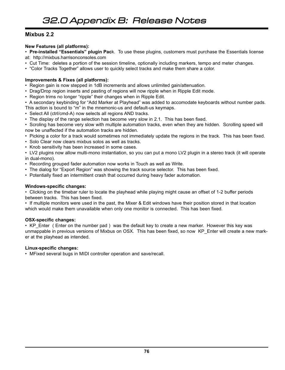 Harrison Labs MIXBUS V2.0.2 User Manual | Page 76 / 88