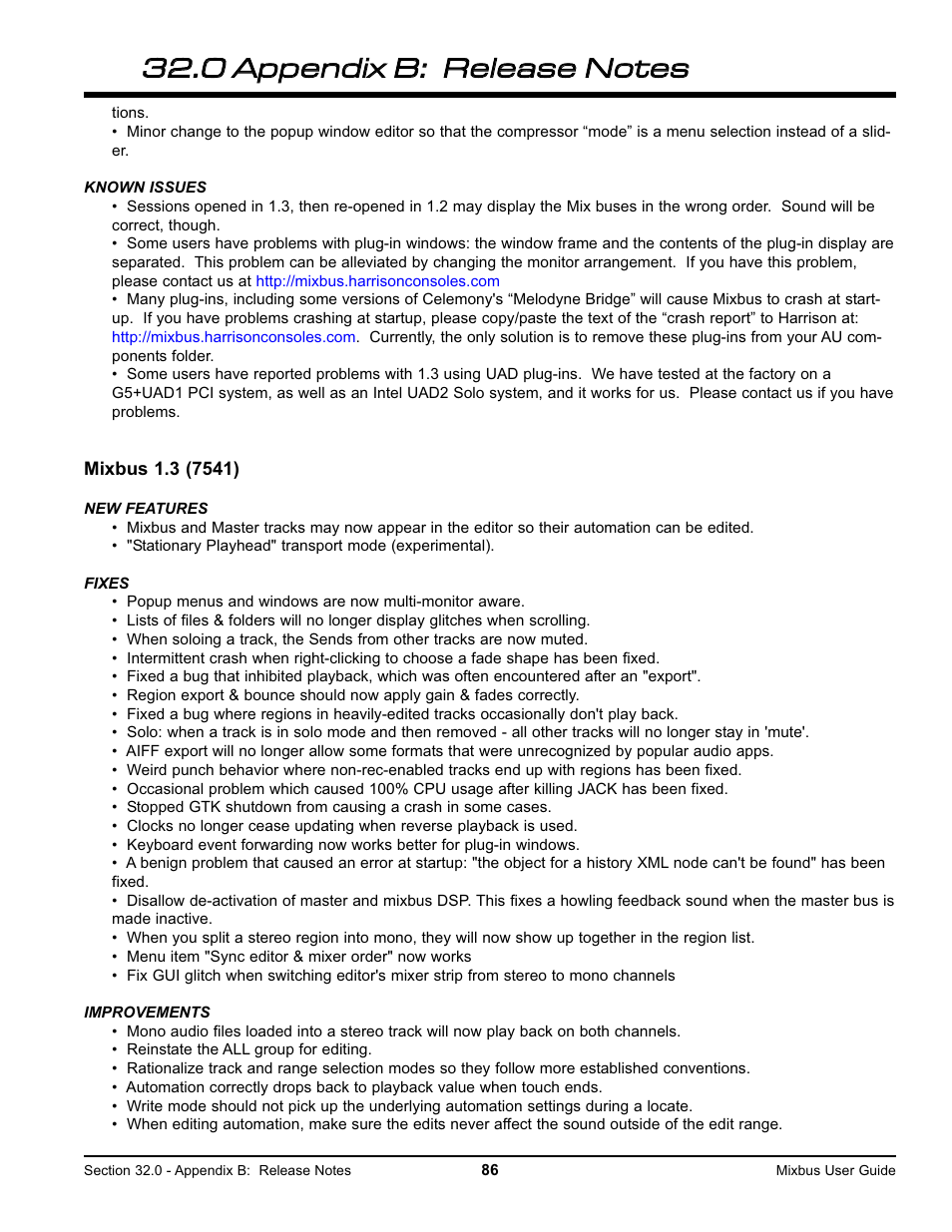 Harrison Labs MIXBUS V2.0.2 User Manual | Page 86 / 88