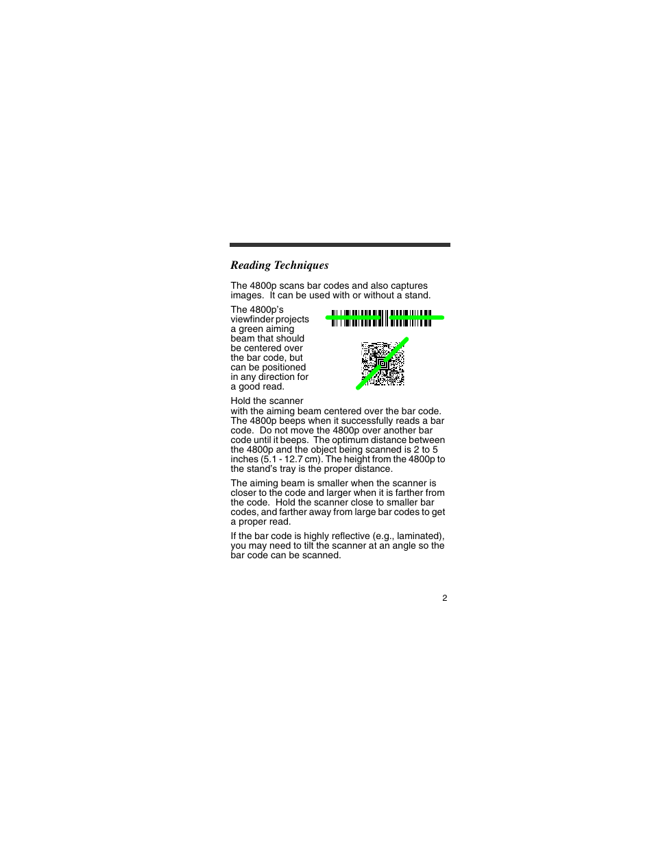 Reading techniques | HandHeld Entertainment 4800p User Manual | Page 3 / 20