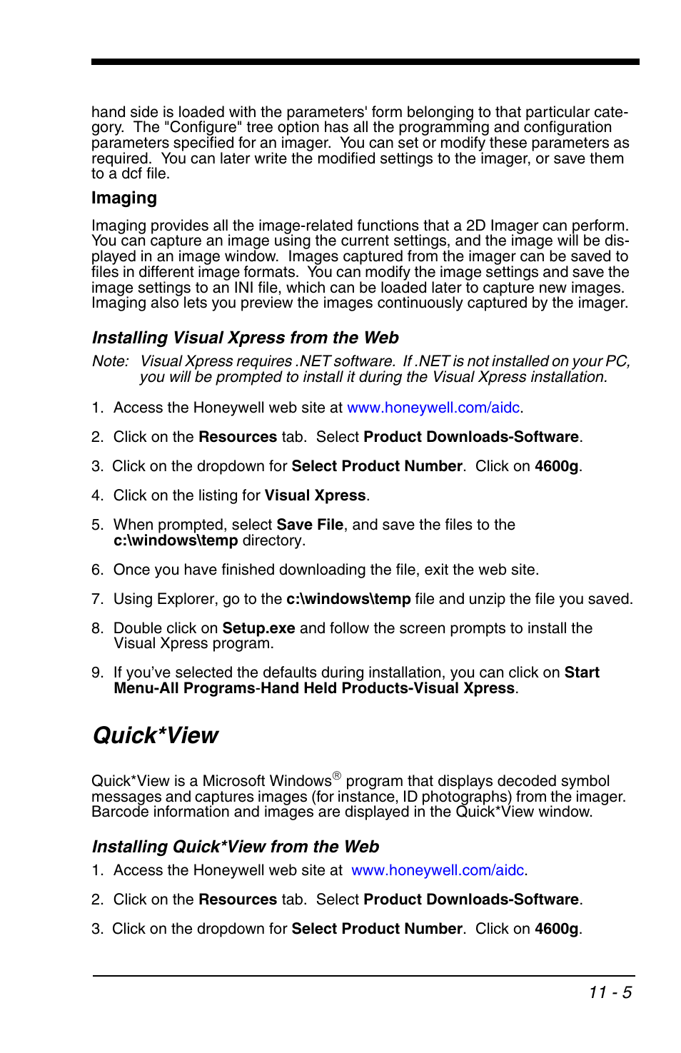 Installing visual xpress from the web, Quick*view, Installing quick*view from the web | Installing visual xpress from the web -5, Quick*view -5, Installing quick*view from the web -5 | HandHeld Entertainment 4600r User Manual | Page 187 / 244