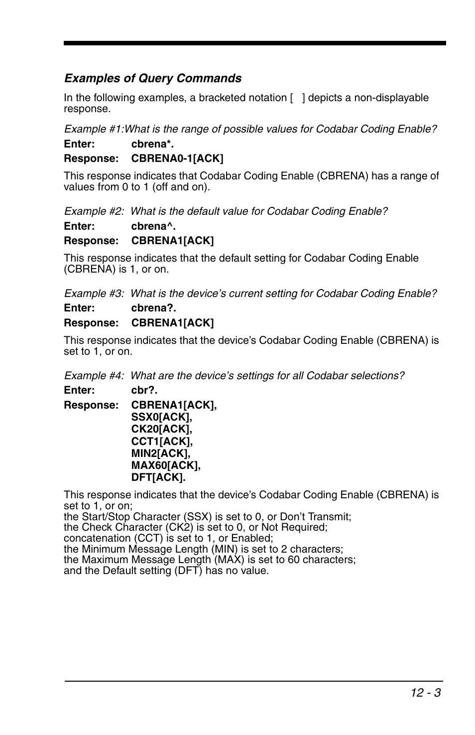 Examples of query commands, Examples of query commands -3 | HandHeld Entertainment 4600r User Manual | Page 191 / 244
