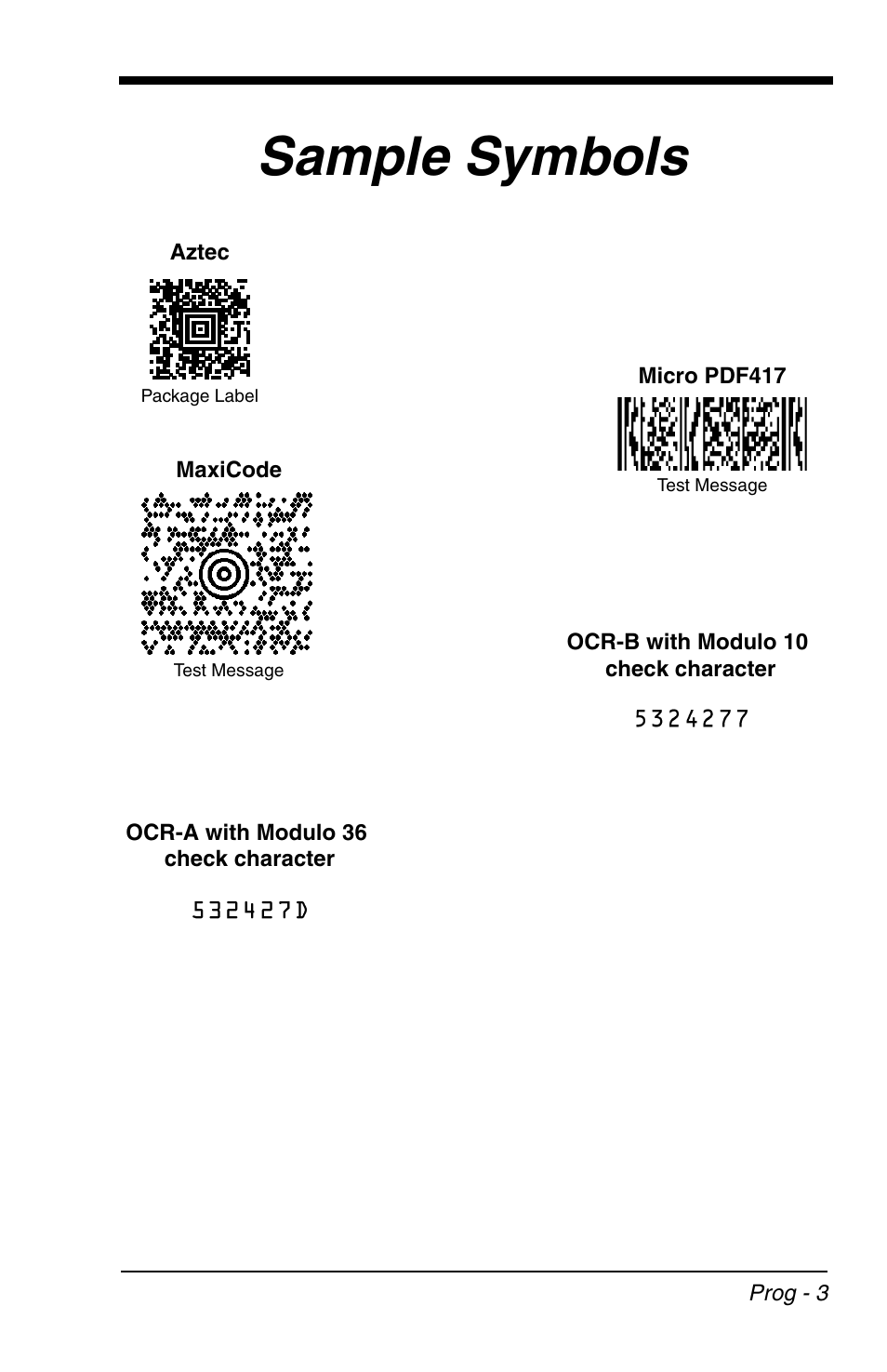 Sample symbols | HandHeld Entertainment 4600r User Manual | Page 239 / 244