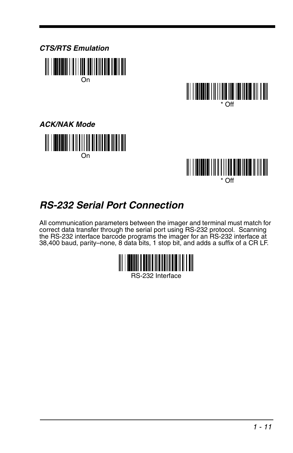Rs-232 serial port connection, Rs-232 serial port connection -11, Play barcode on | HandHeld Entertainment 4600r User Manual | Page 27 / 244