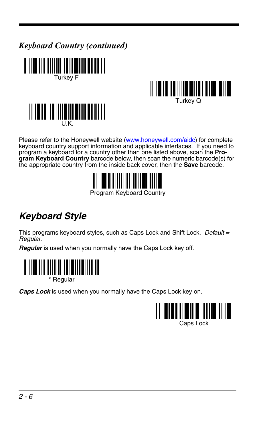Keyboard style, Keyboard style -6, Keyboard country (continued) | HandHeld Entertainment 4600r User Manual | Page 38 / 244