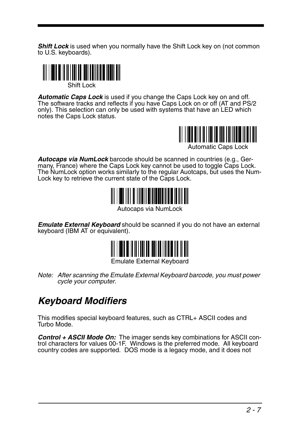 Keyboard modifiers, Keyboard modifiers -7, Emulate external keyboard | HandHeld Entertainment 4600r User Manual | Page 39 / 244