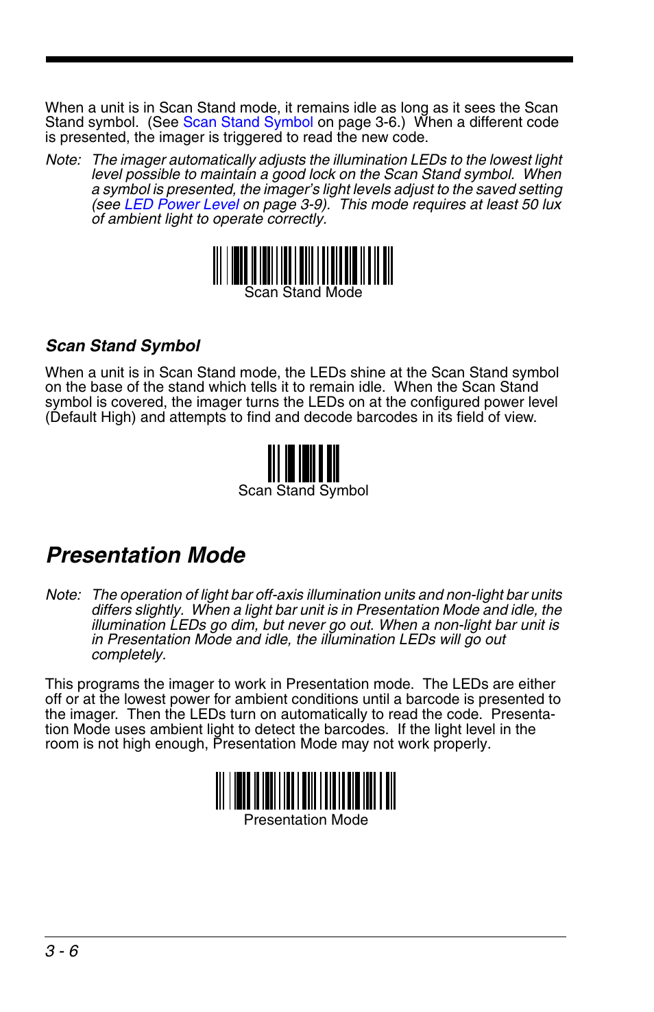 Scan stand symbol, Presentation mode, Scan stand symbol -6 | Presentation mode -6 | HandHeld Entertainment 4600r User Manual | Page 54 / 244