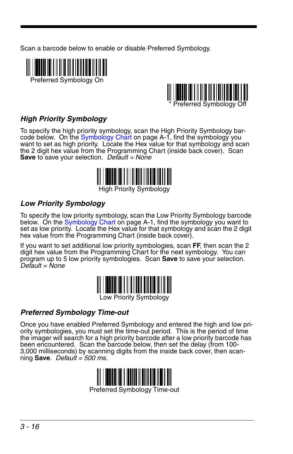 Od of time (see, Preferred symbology time-out | HandHeld Entertainment 4600r User Manual | Page 64 / 244