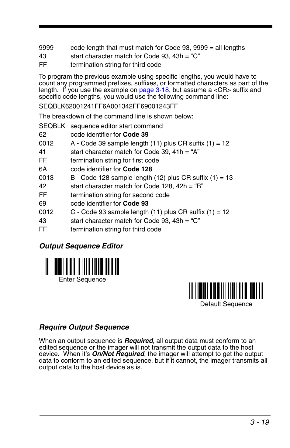 Output sequence editor, Require output sequence | HandHeld Entertainment 4600r User Manual | Page 67 / 244