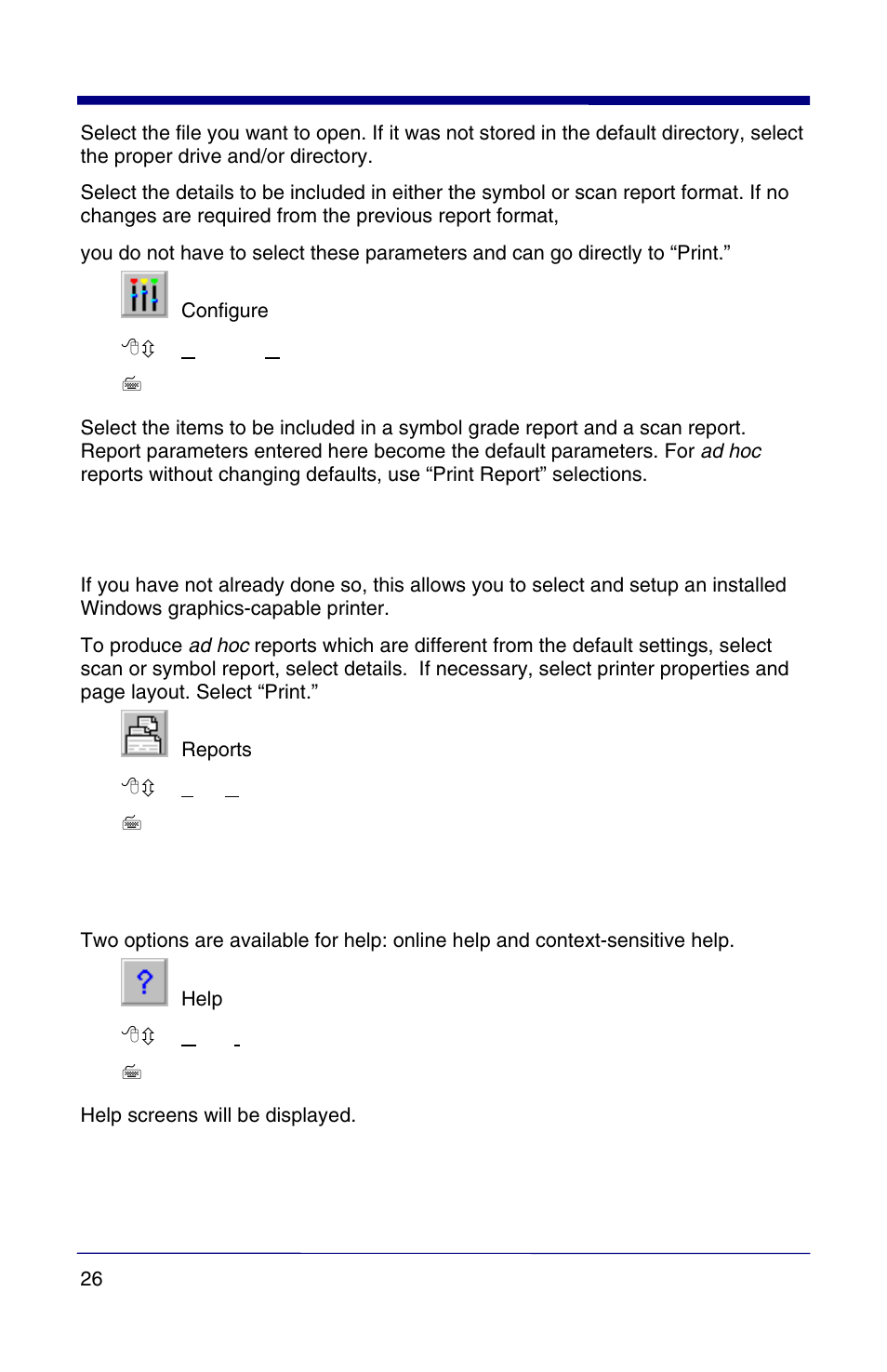 Print report, Getting help | HandHeld Entertainment Quick Check PC600 User Manual | Page 34 / 72