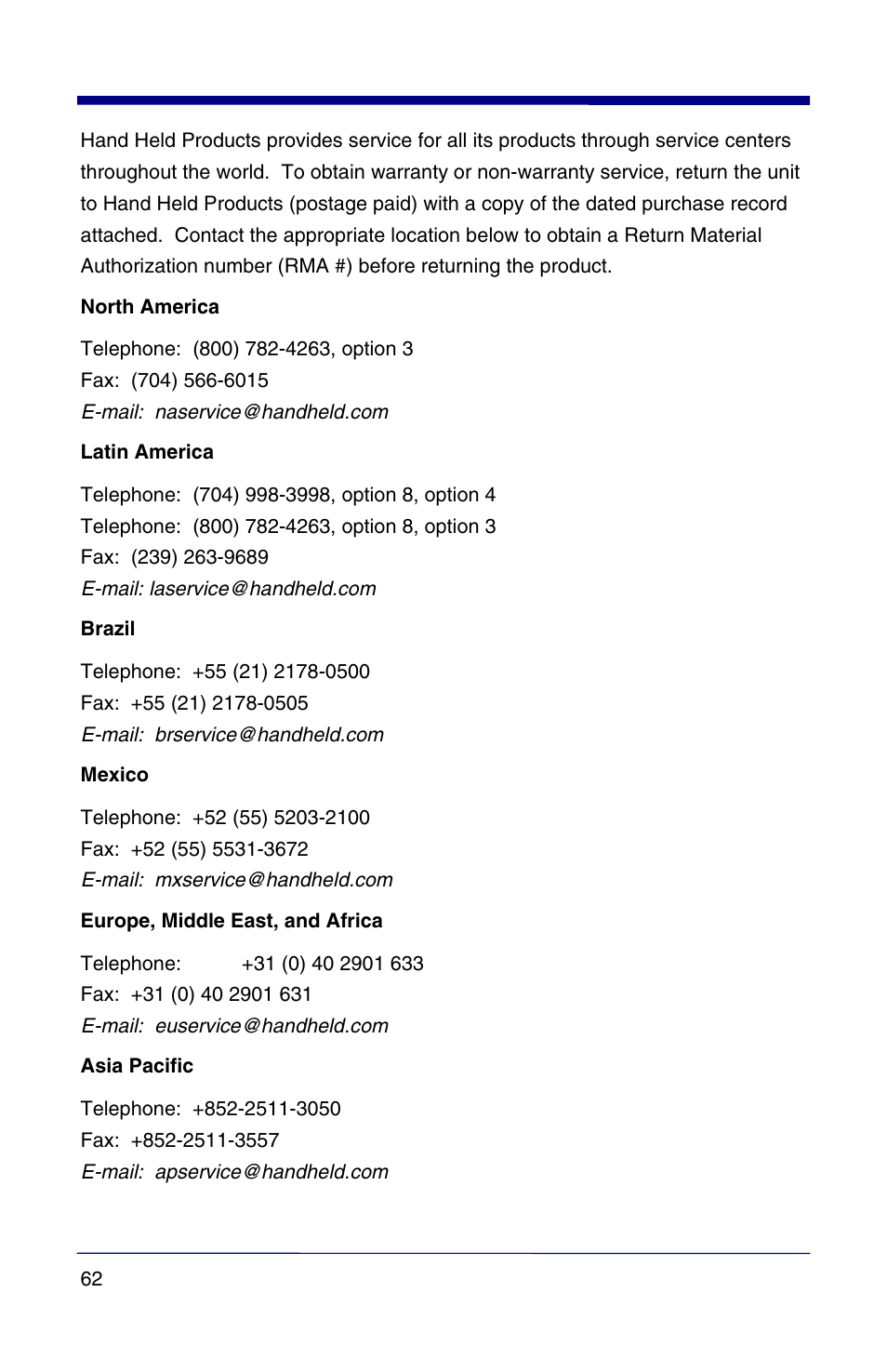 HandHeld Entertainment Quick Check PC600 User Manual | Page 70 / 72