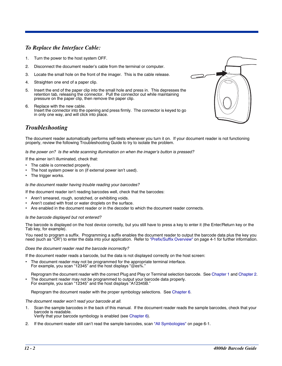 Troubleshooting, Troubleshooting -2 | HandHeld Entertainment Document Reader 4800dr User Manual | Page 122 / 140