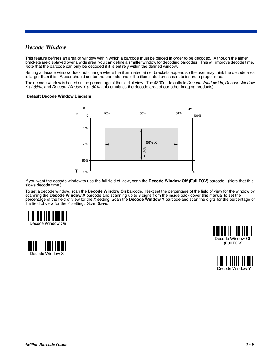 Decode window, Decode window -9 | HandHeld Entertainment Document Reader 4800dr User Manual | Page 31 / 140