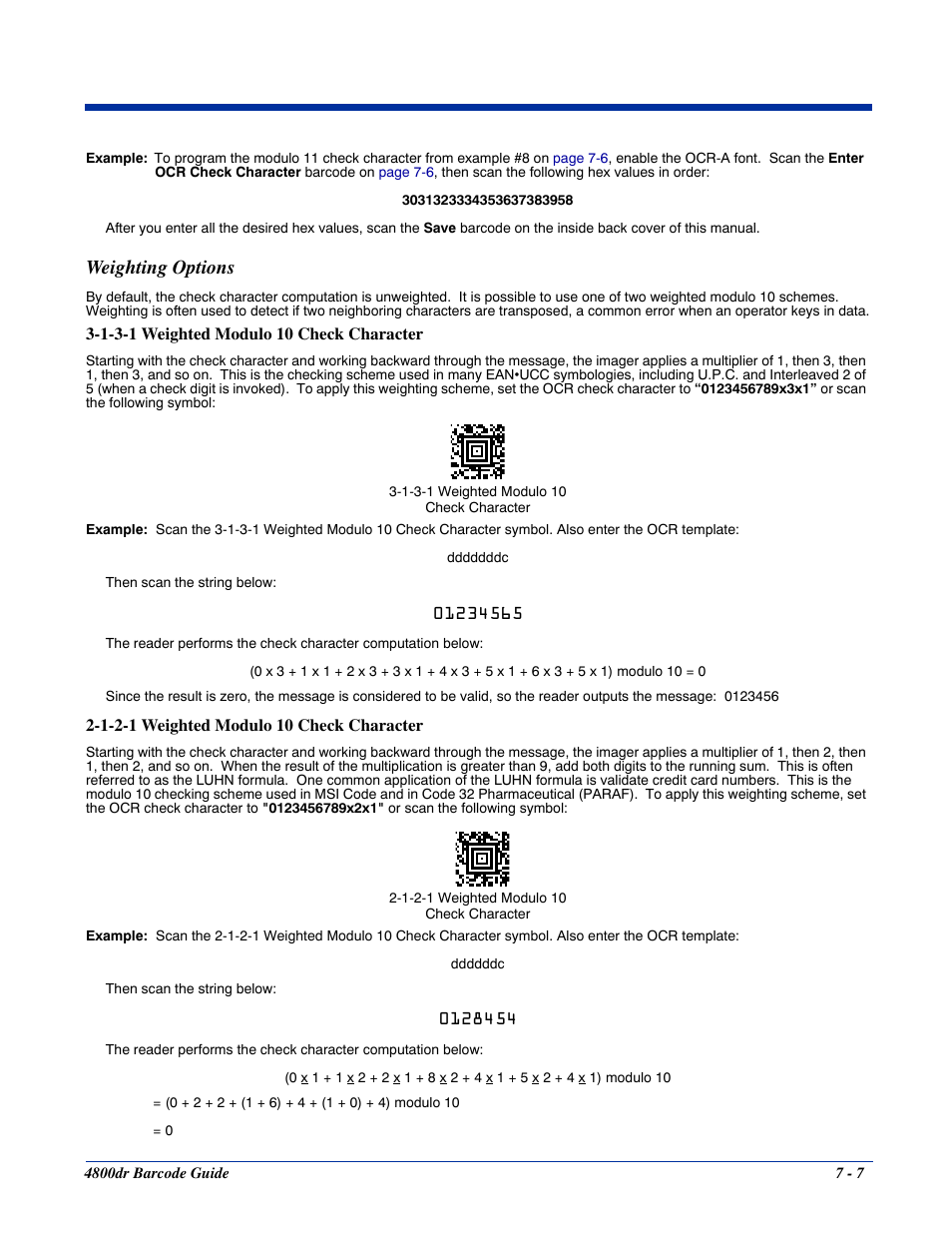 Weighting options, Weighting options -7 | HandHeld Entertainment Document Reader 4800dr User Manual | Page 93 / 140