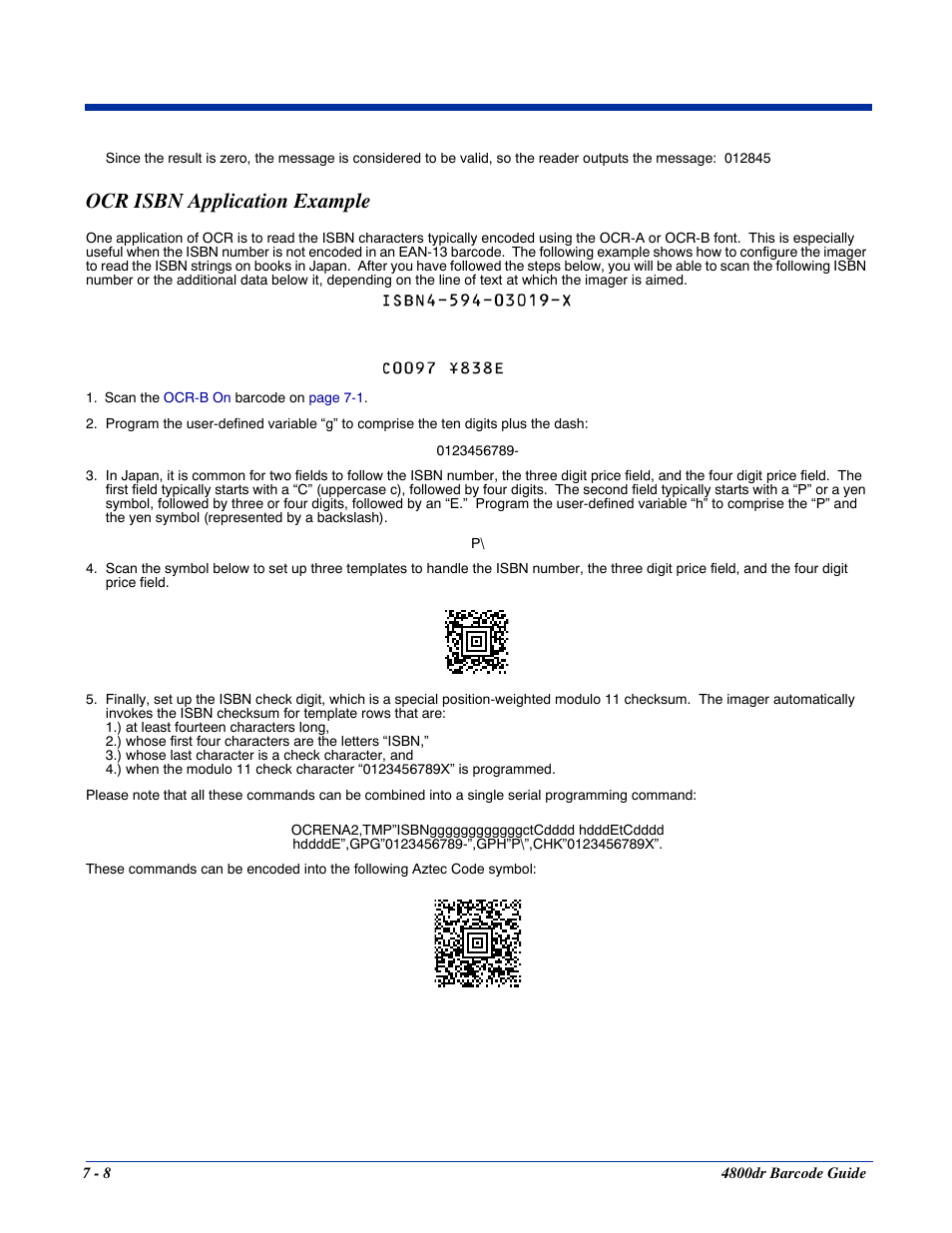 Ocr isbn application example, Ocr isbn application example -8 | HandHeld Entertainment Document Reader 4800dr User Manual | Page 94 / 140