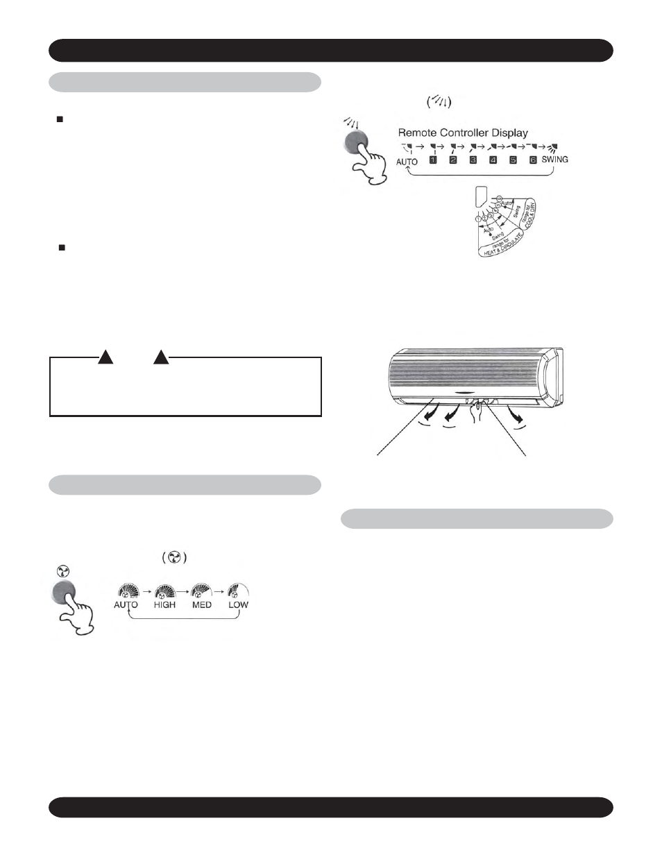 Operation, Heat mode, Continued) fan speed, air flow direction | Circulation mode | Hyundai HACM12DB - HCCM22DB User Manual | Page 6 / 20