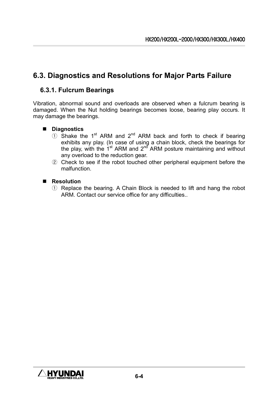 Fulcrum bearings | Hyundai HX300L User Manual | Page 110 / 147