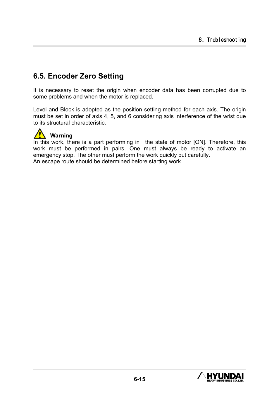 Encoder zero setting | Hyundai HX300L User Manual | Page 121 / 147