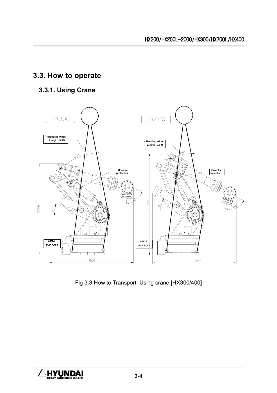 How to operate, Using crane | Hyundai HX300L User Manual | Page 62 / 147