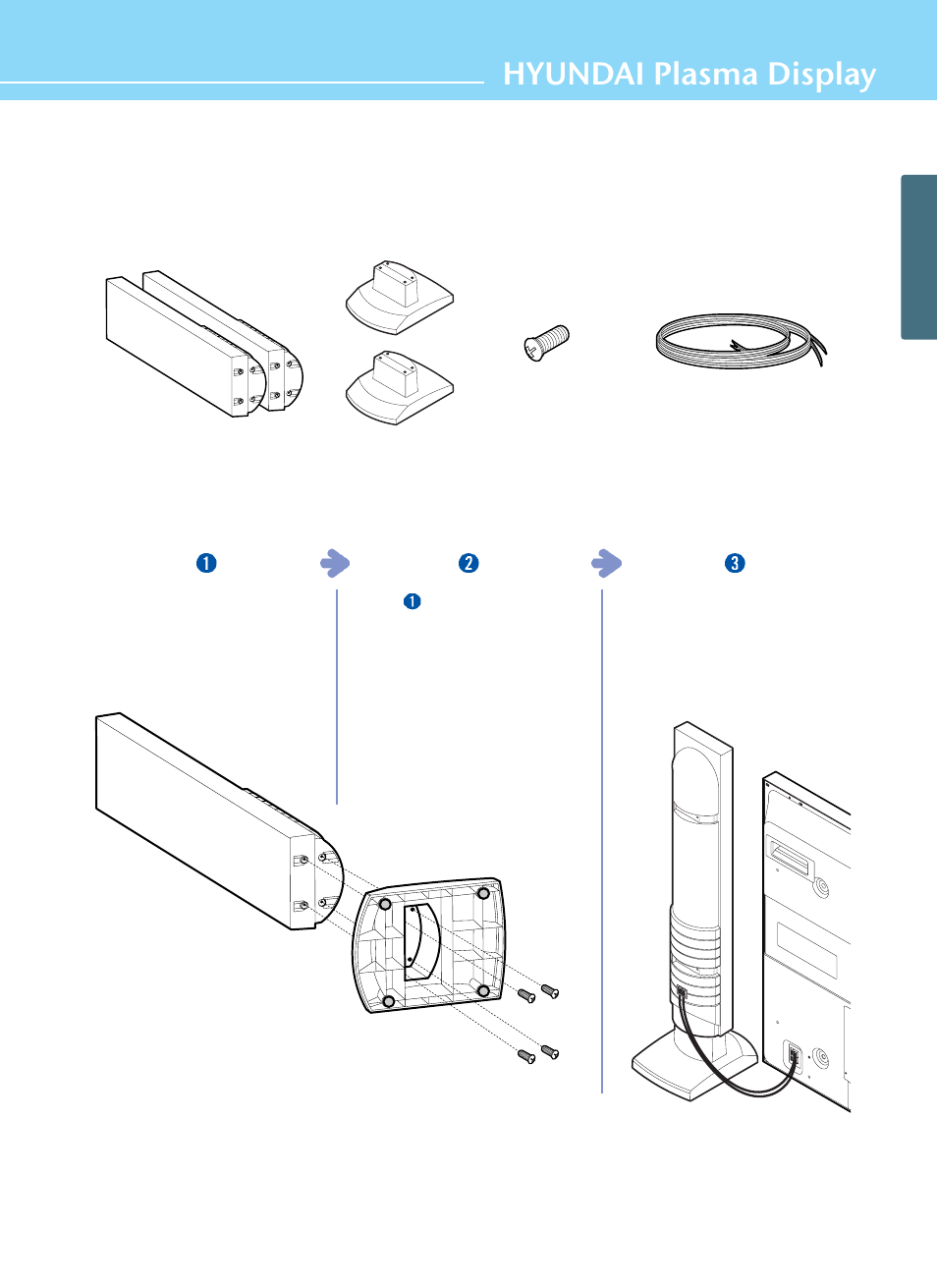 How to use speakers (desk type), Hyundai plasma display | Hyundai ImageQuest HQP421SR User Manual | Page 21 / 98