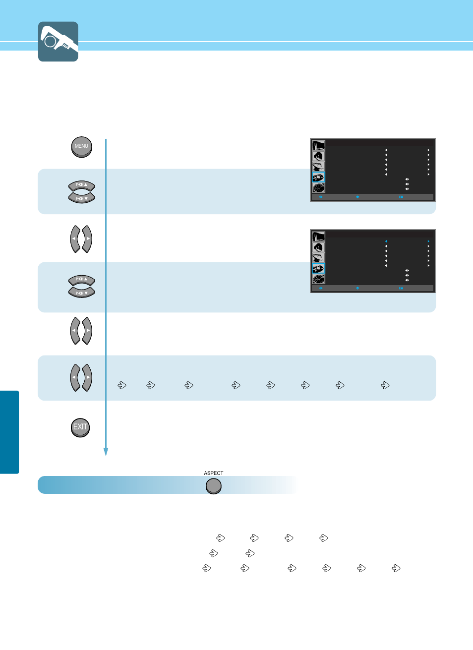 How to select the aspect ratio, Function setup | Hyundai ImageQuest HQP421SR User Manual | Page 64 / 98