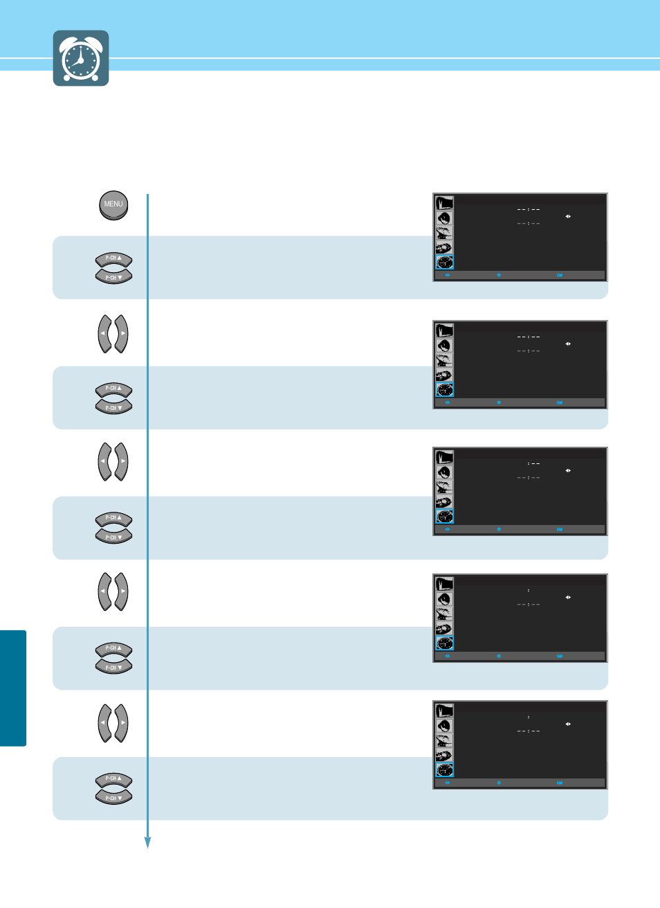 How to set clock, Clock setup | Hyundai ImageQuest HQP421SR User Manual | Page 80 / 98