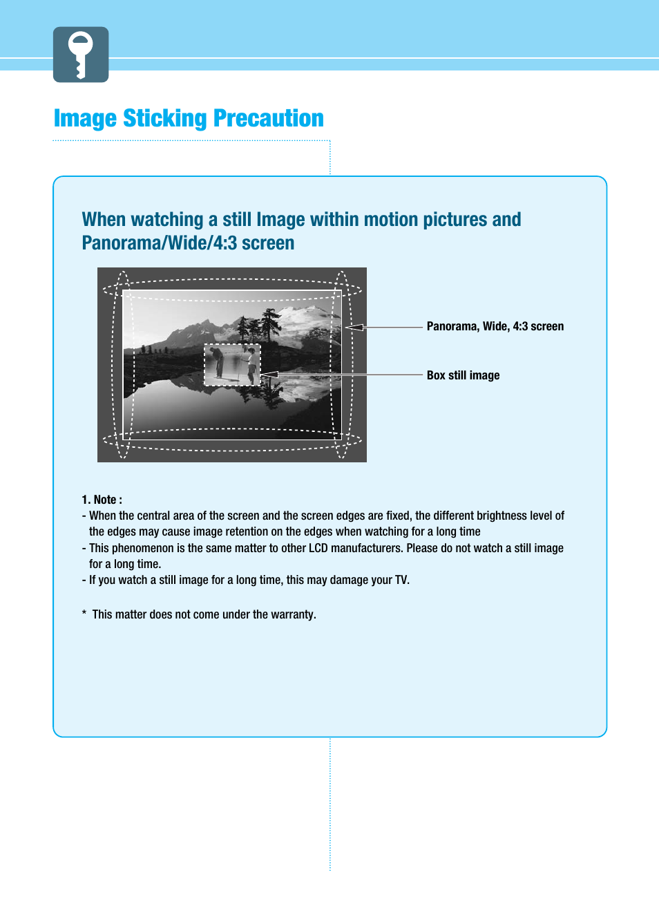 Image sticking precaution | Hyundai ImageQuest Q321 User Manual | Page 4 / 87