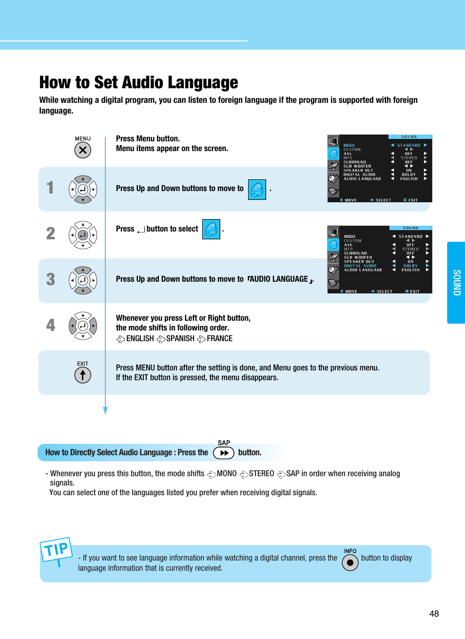 How to set audio language, Hyundai digital lcd tv | Hyundai ImageQuest Q321 User Manual | Page 51 / 87