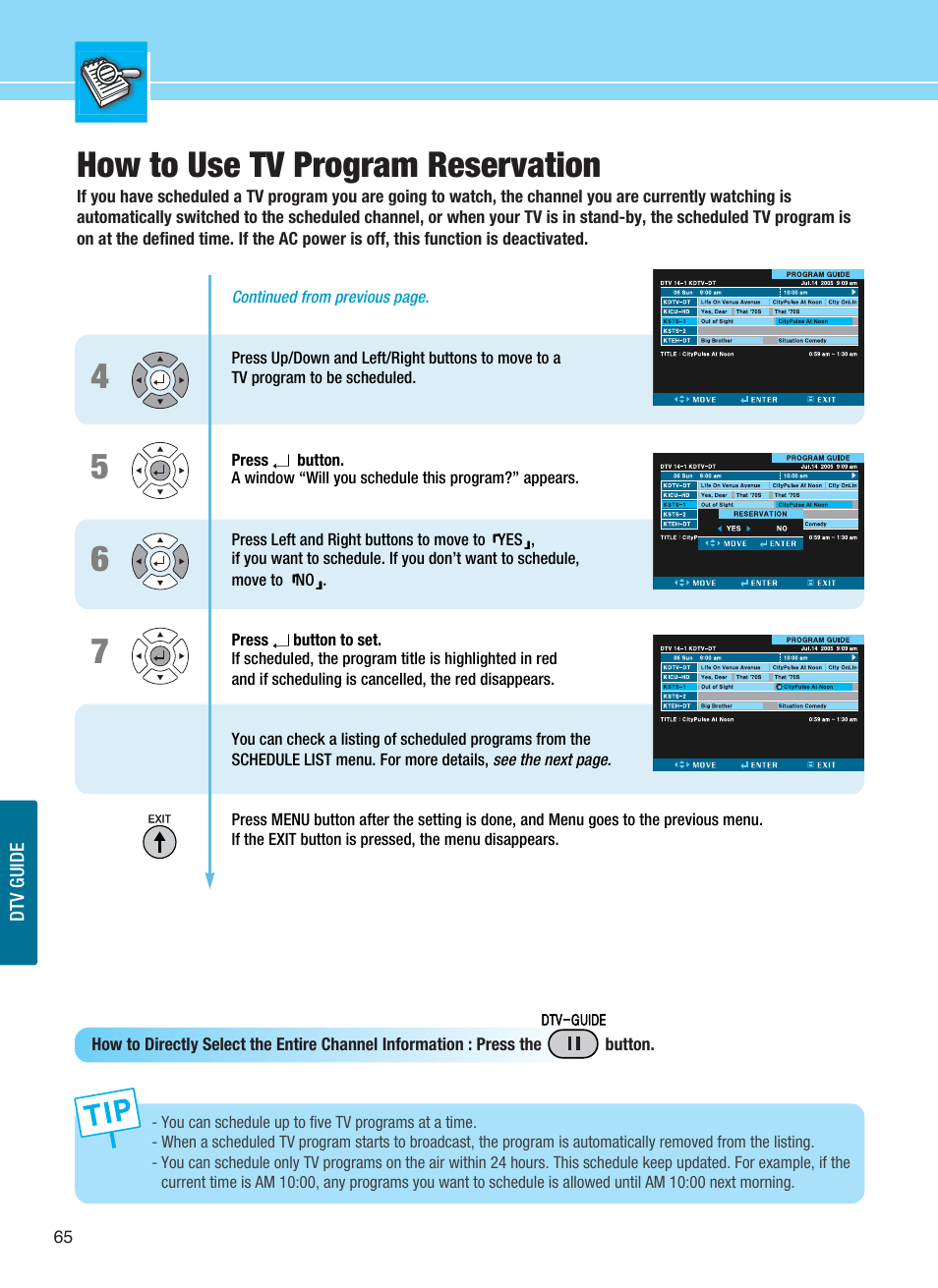 How to use tv program reservation | Hyundai ImageQuest Q321 User Manual | Page 68 / 87