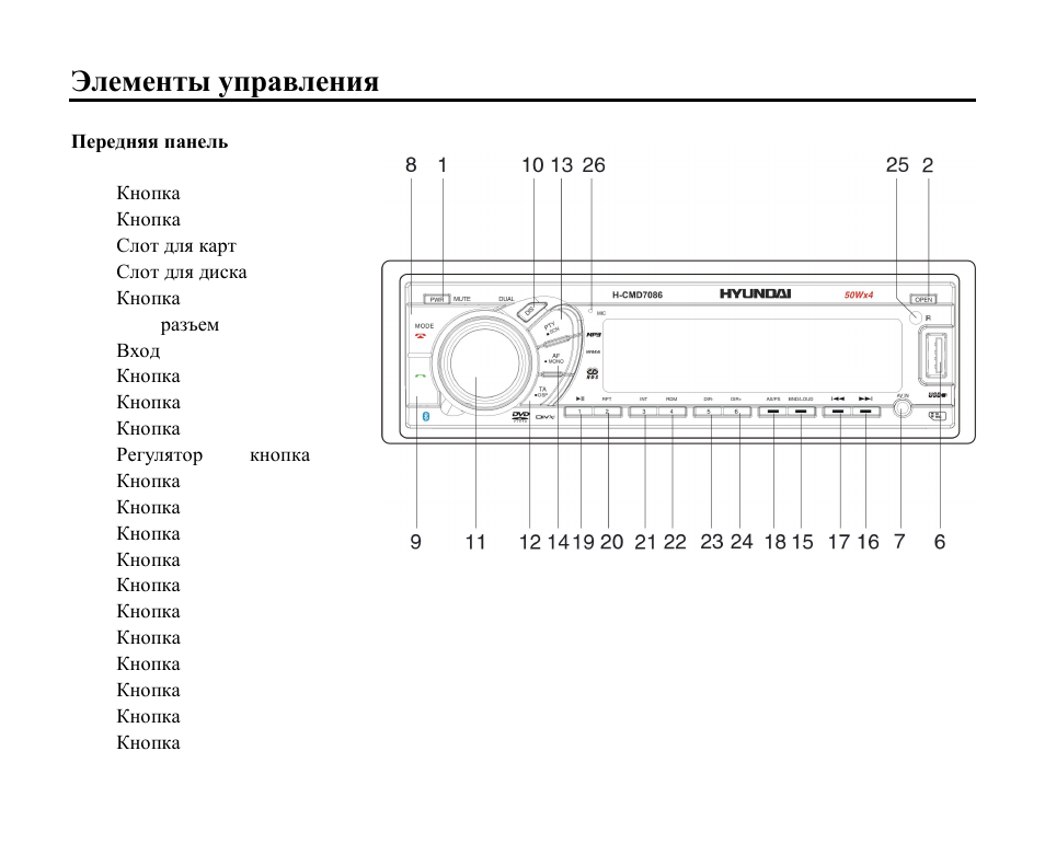 Hyundai DVD/CD/MP3 Receiver with Bluetooth H-CMD7086 User Manual | Page 47 / 79
