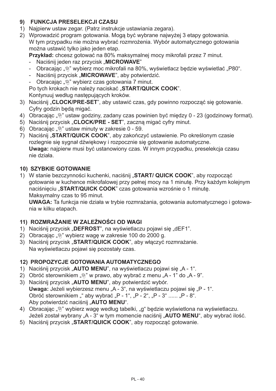 Hyundai MWEGH 281S User Manual | Page 40 / 64
