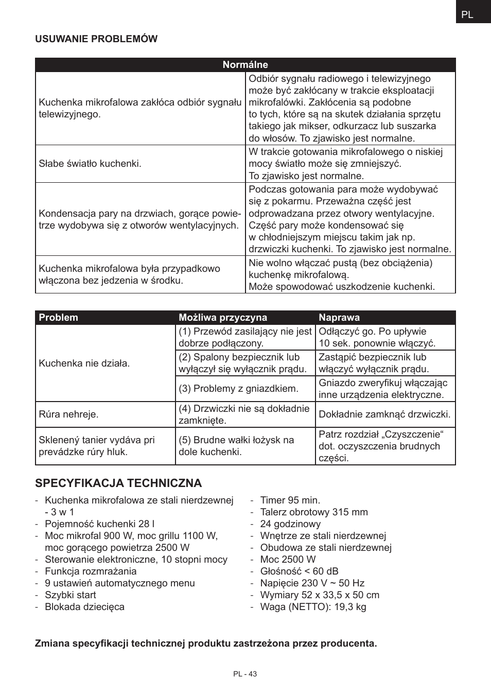 Hyundai MWEGH 281S User Manual | Page 43 / 64