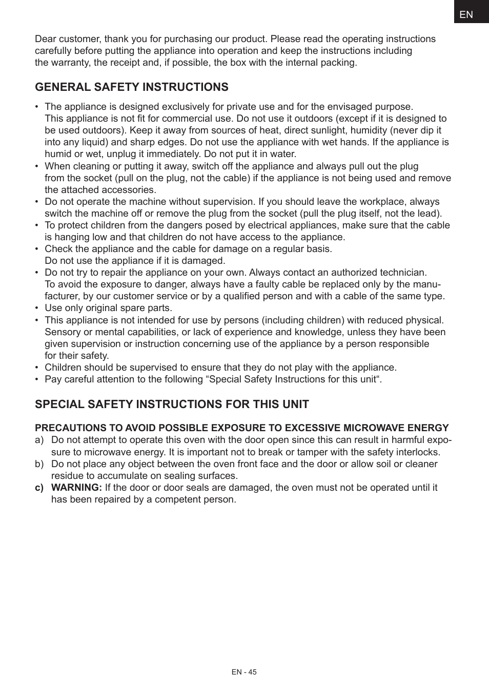 Hyundai MWEGH 281S User Manual | Page 45 / 64