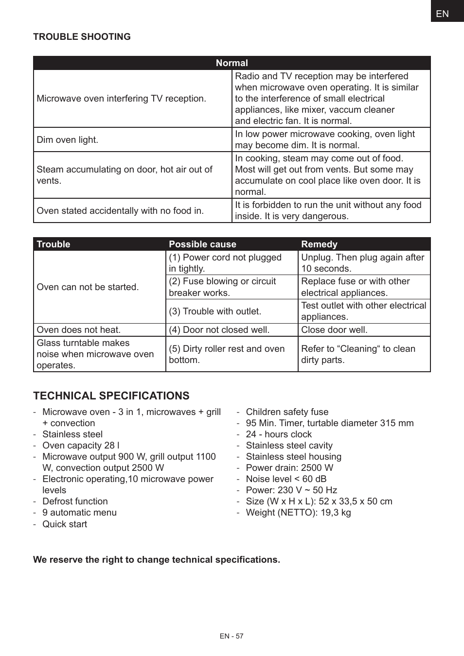 Hyundai MWEGH 281S User Manual | Page 57 / 64