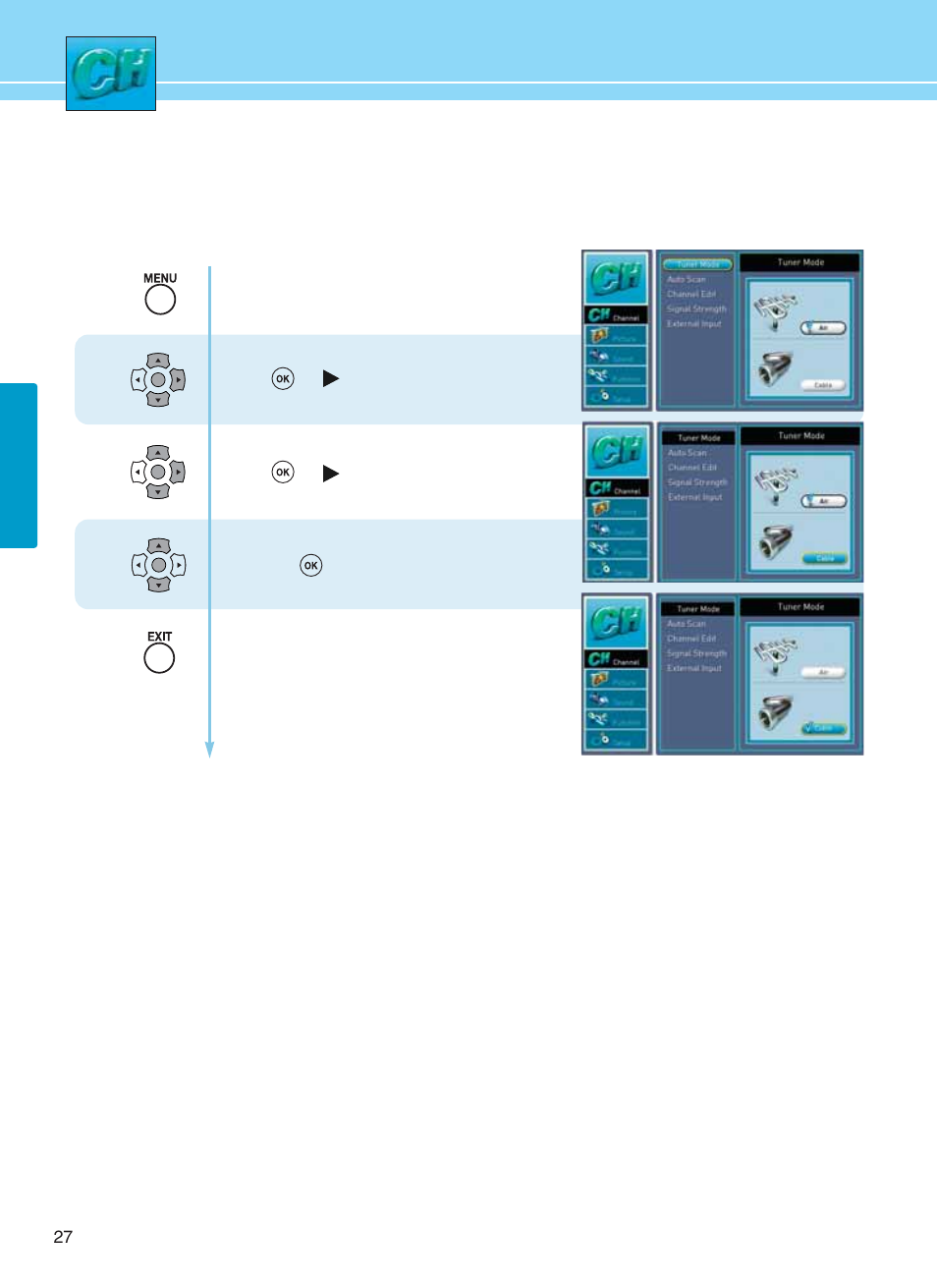 12 3 how to select tuner mode | Hyundai E261D User Manual | Page 30 / 69