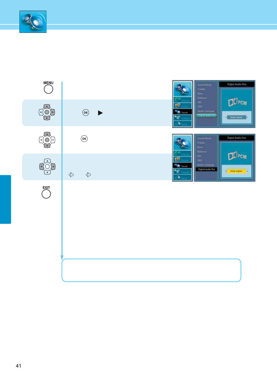 How to set the digital audio output | Hyundai E261D User Manual | Page 44 / 69