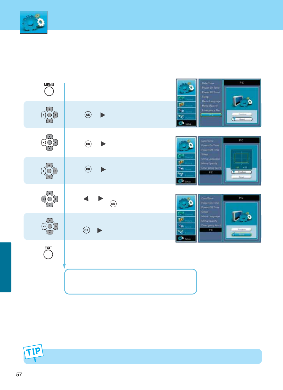 How to set the geometry in pc mode | Hyundai E261D User Manual | Page 60 / 69